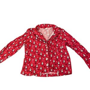 Forever 21 red flannel pj top with polar bears on skis. Size XS. GUC.